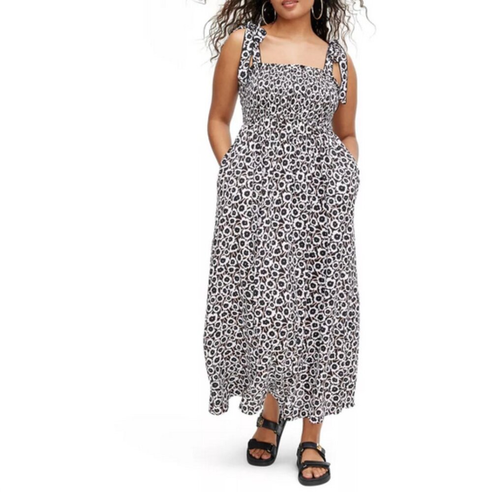 Black and White Midi Dress